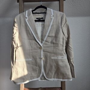 Brooks Brothers Tan Linen Blazer with Cream Lining